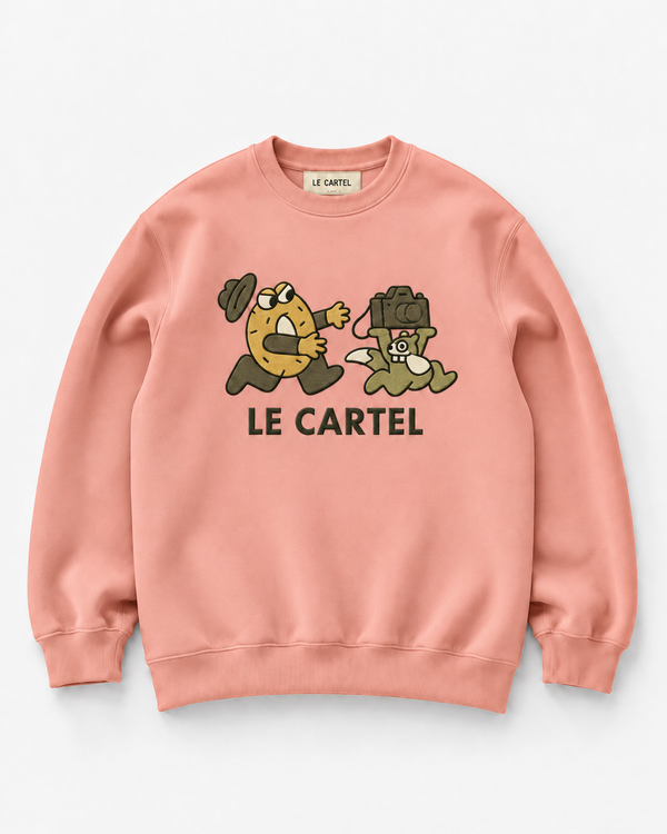 ATTRAPE-MOI SI TU PEUX・Crewneck unisexe brodé・Rose