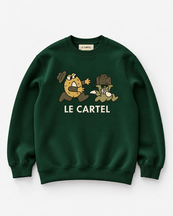 ATTRAPE-MOI SI TU PEUX・Crewneck unisexe brodé・Vert