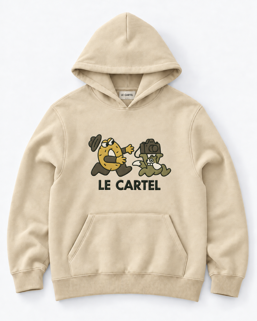 CATCH ME IF YOU CAN・Unisex embroidered hoodie・Cream