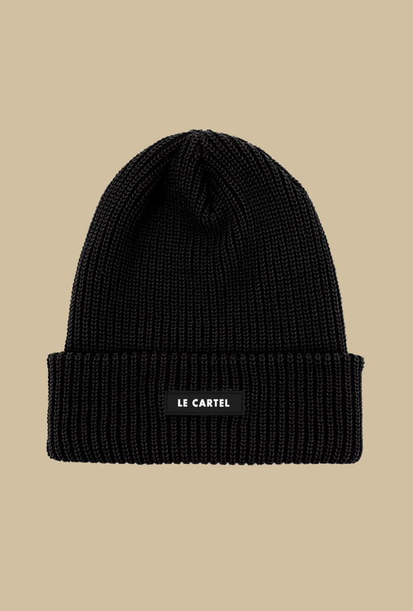 CHUNKY・Large knit beanie・Black