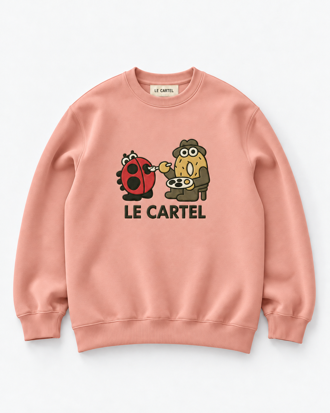 DESSINE-MOI UNE COCCINELLE・Crewneck unisexe brodé・Rose