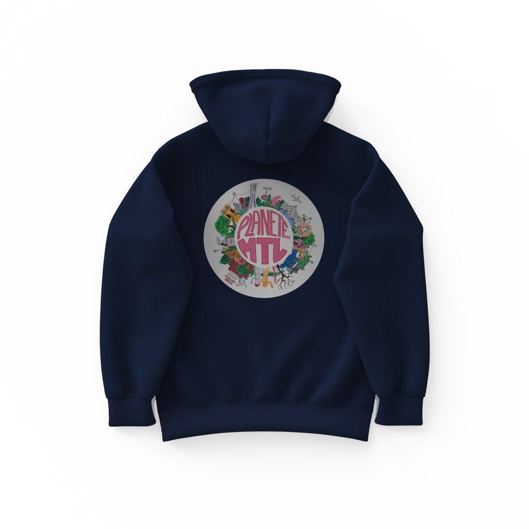 PLANÈTE MTL・Hoodie unisexe・Bleu marin