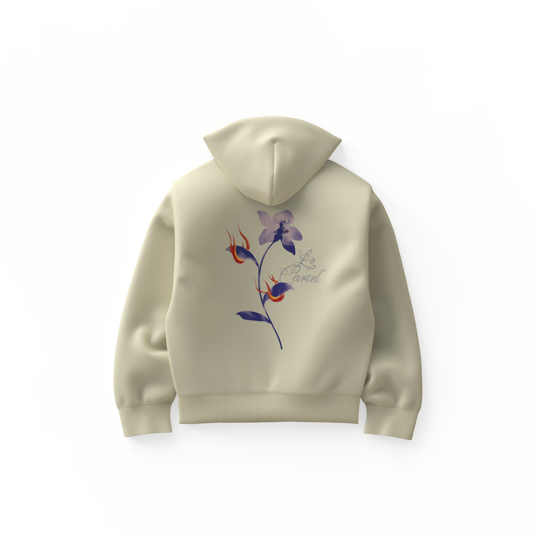 COMBUSTION LENTE・Hoodie ample unisexe・Crème