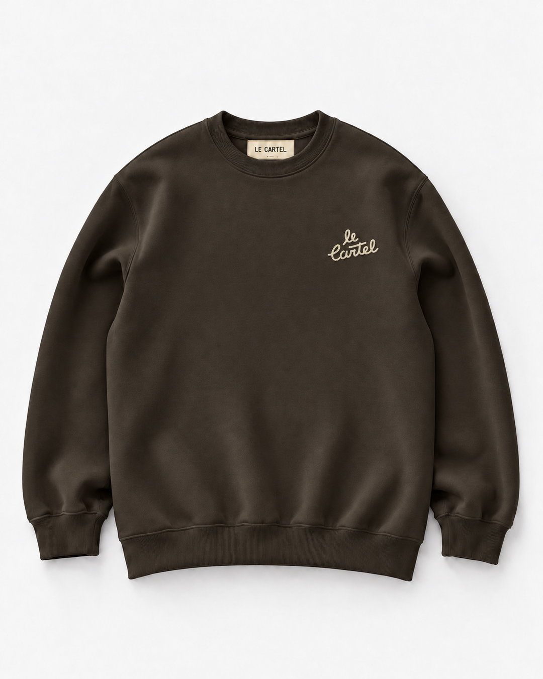 NEW OG・Crewneck unisexe brodé・Chocolat