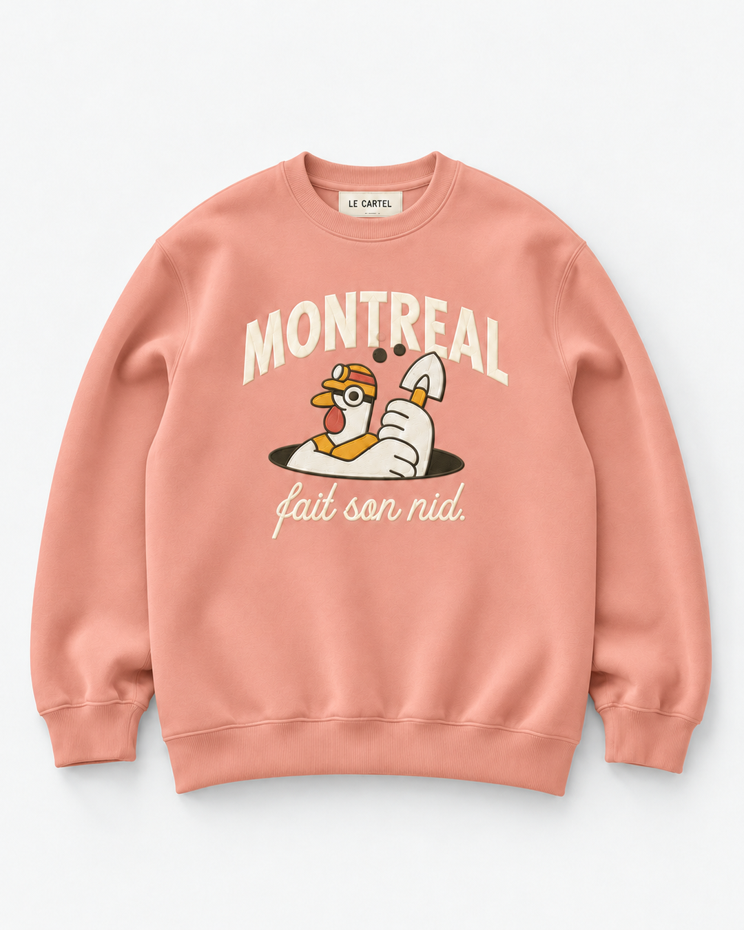 MONTRÉAL FAIT SON NID・Embroidered unisex crewneck・Pink