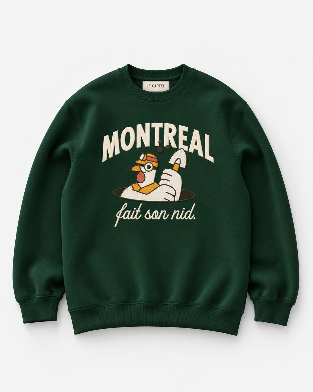 MONTRÉAL FAIT SON NID・Embroidered unisex crewneck・Green