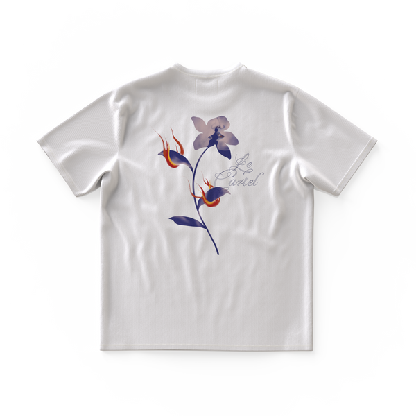 COMBUSTION LENTE・T-shirt ample unisexe・Blanc