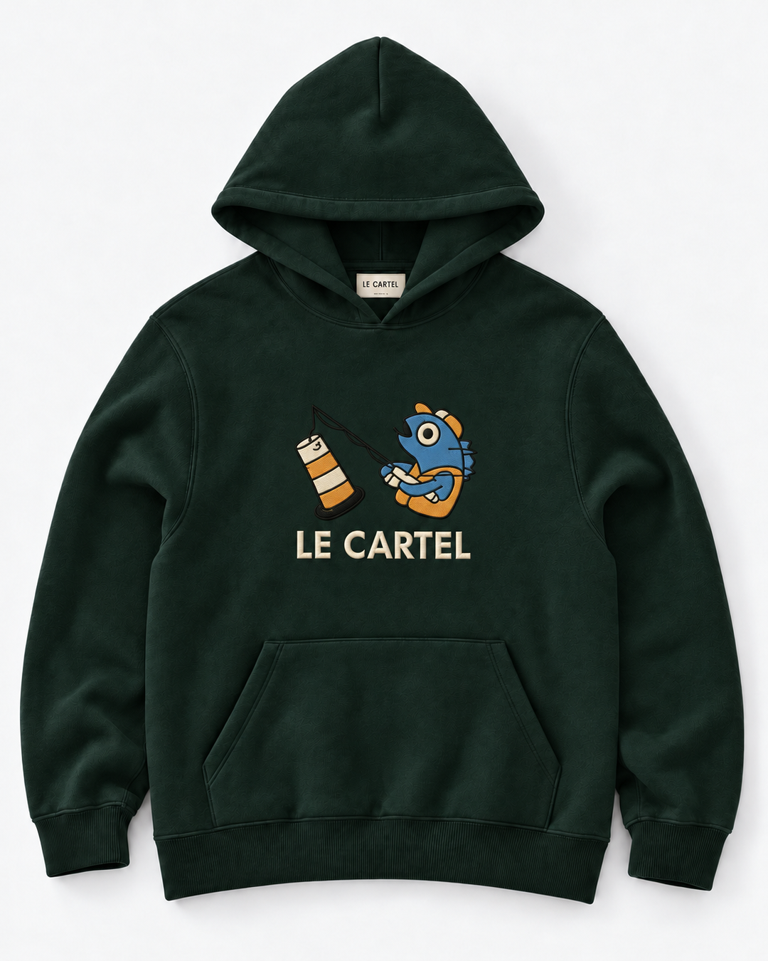 PÊCHE MIRACULEUSE・Hoodie unisexe brodé・Vert