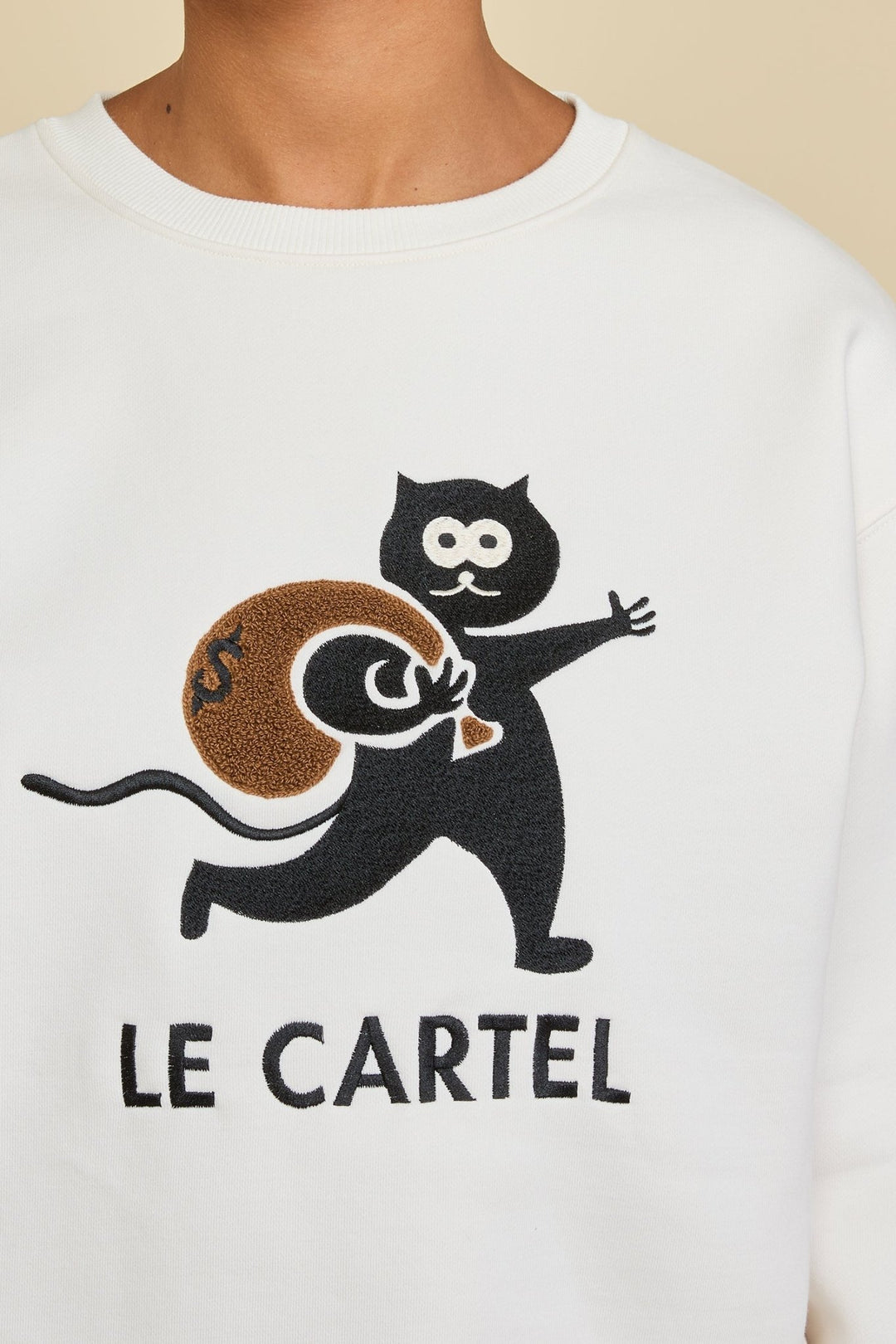 CHATPARDEUR・Crewneck unisexe・Blanc cassé - Le Cartel