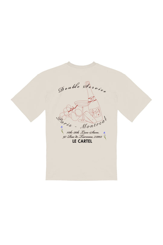 DOUBLE SERVICE・T-shirt unisexe・Crème - Le Cartel