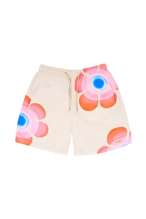 FLOWER POWER・Short imprimé・Crème - Le Cartel